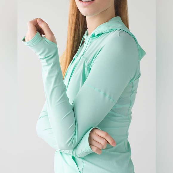 Lululemon Runbeam Mint Athletic Hoodie Size 2 - Picture 3 of 9